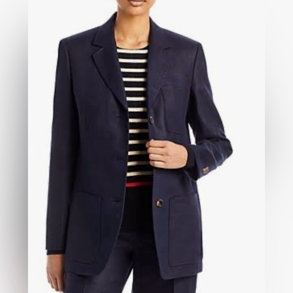 Lafayette 148 New York Linen Pickstitch Blazer - Picture 1 of 14